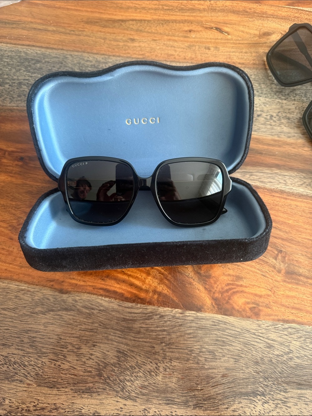 Gucci Black Square Oversized Sunglasses